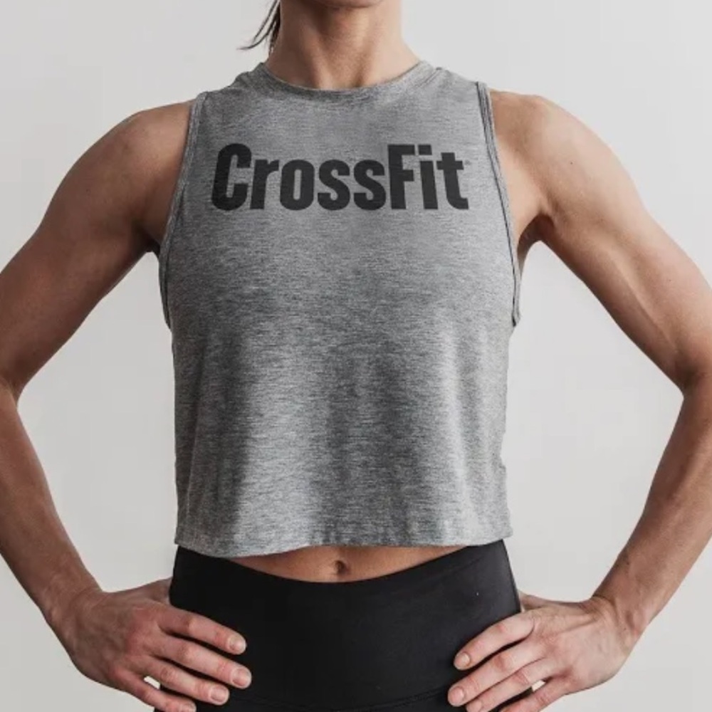 NOBULL Women's Gray Muscle Crop Tank